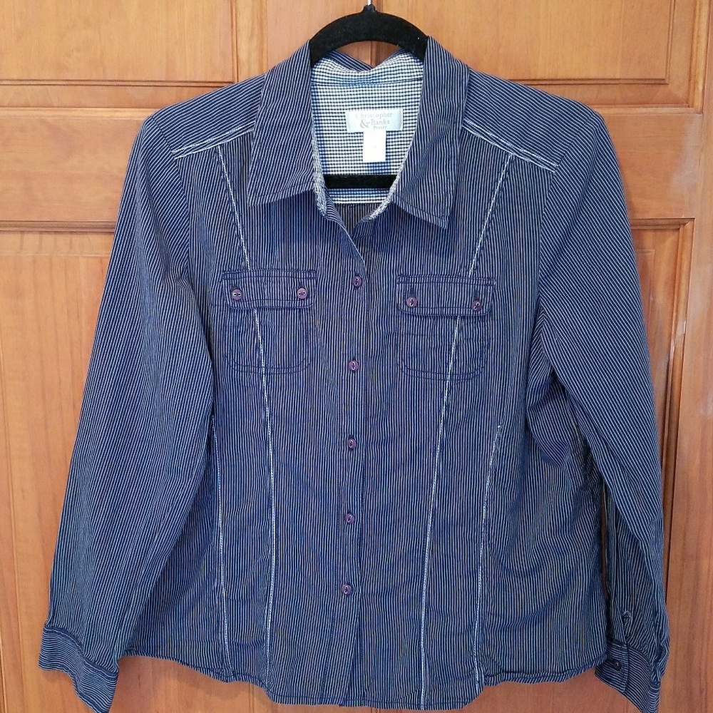 Cotton Casual Shirt Railroad Stripe